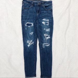 Distressed American eagle jeans